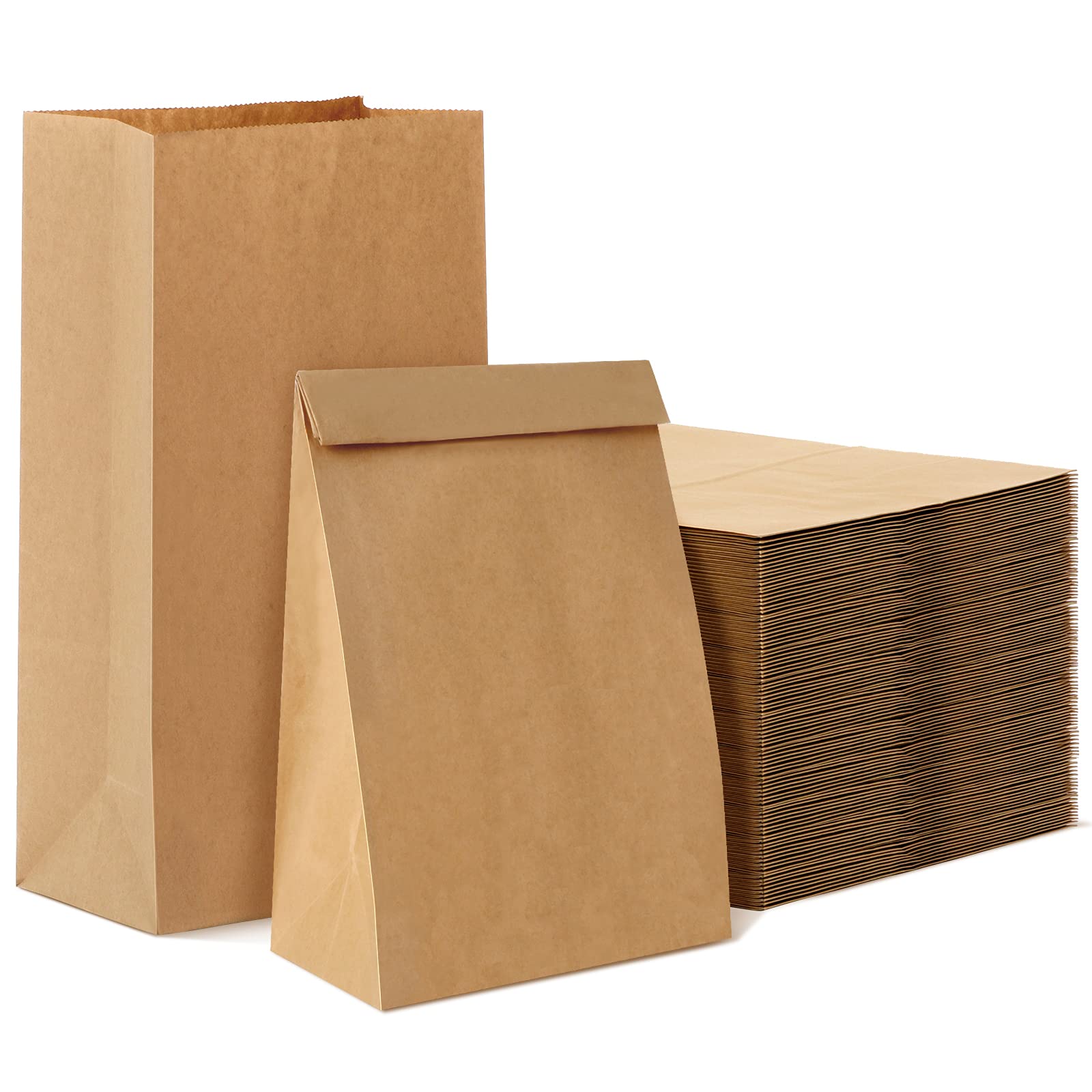Weifeng Large Brown Paper Bags 50pcs,30,5 × 20 × 12,5 cm Paper Bread Bags Kraft Paper bags for Easter Halloween Christmas Wedding Birthday Party