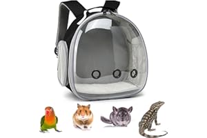 REBECCA ONLINE Portable Travel pet Backpack Carrier Small Animal Travel Bag for Hamster, Guinea Pig, Bird, Cat, Rabbit, Pink (Black)