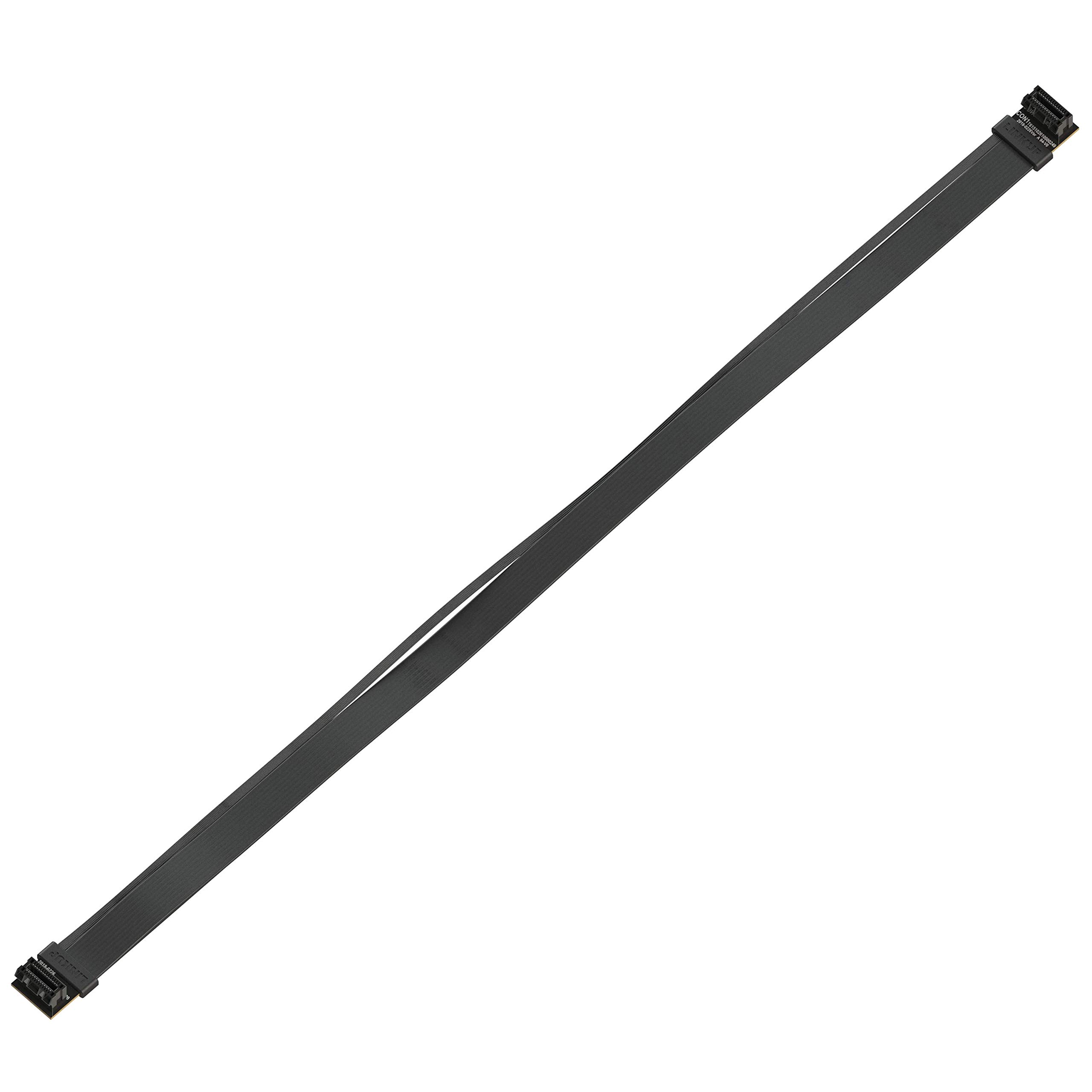 LINKUP - Flexible SLI Bridge GPU Cable Extreme High-speed Technology Premium Shielding 85 ohm Design for NVIDIA GPUs Graphic Cards | NOT compatible with AMD or RTX 2000/3000 GPU - [50cm]