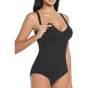ChouChouter Tummy Control Nursing Bodysuit, Seamless Breastfeeding Body Shaper, Postpartum Sculpting Snatched Waist Bodysuit