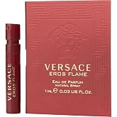 2 Versace Eros Flame Eau De Parfum Spray Sample Vials .03 oz / 1ml Each MENS NEW (LOT OF 2)