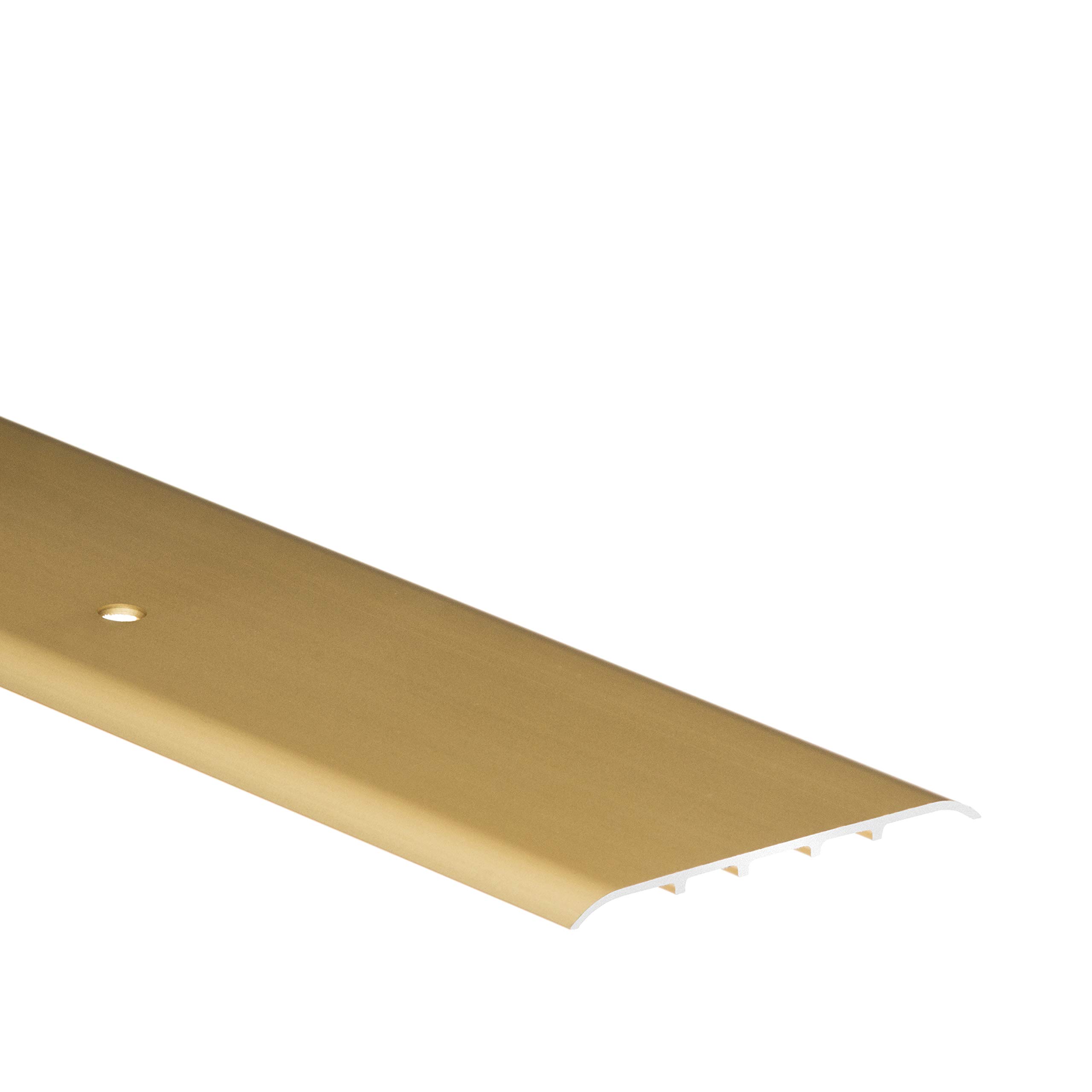 Cezar W – Aluminium Lppos C23 100 Strip Door Bar/Cover Strip/Threshold Strip Width Flat Oval Drilled Hole 80 mm, Gold