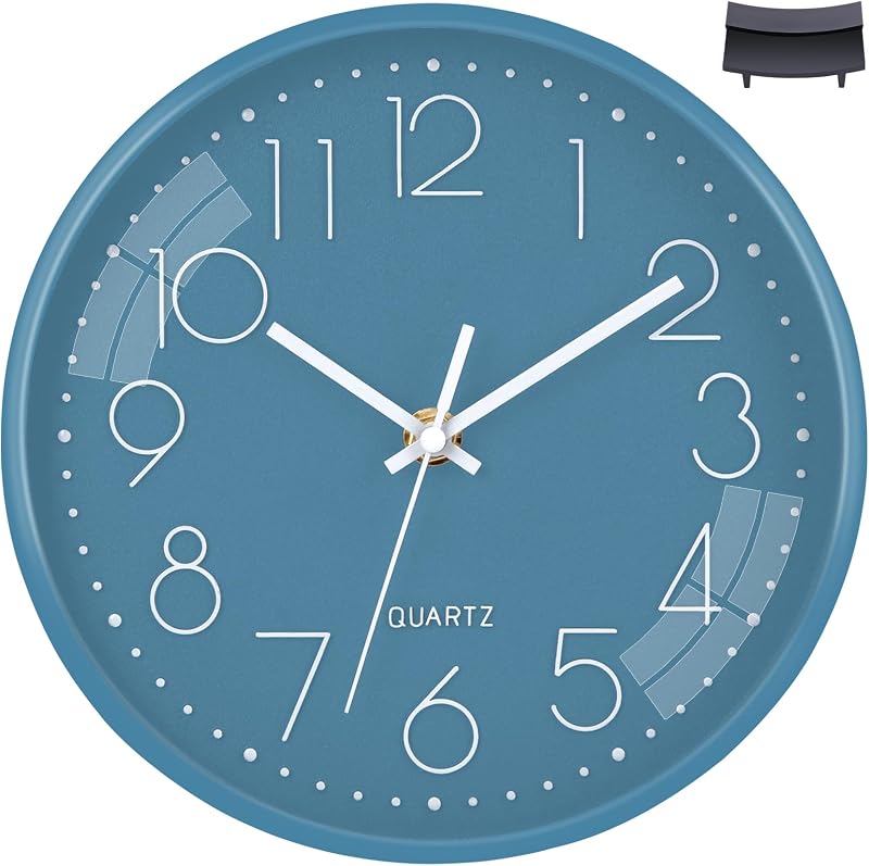Orologio da Parete Moderno 20cm Grande Orologio da Parete Silenzioso Orologio Cucina per Cucina Home Office Scuola (Blu, 20cm) — foto 3 di 8