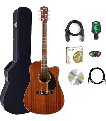 Amazon.com: Fender CD-60SCE All Mahogany Acoustic-Electric Guitar