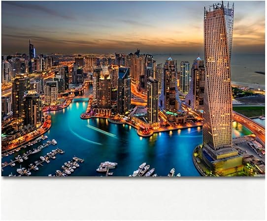 Amazon.com: mmwin Dubai Marina Skyscrapers Wall Art Picture Cityscape