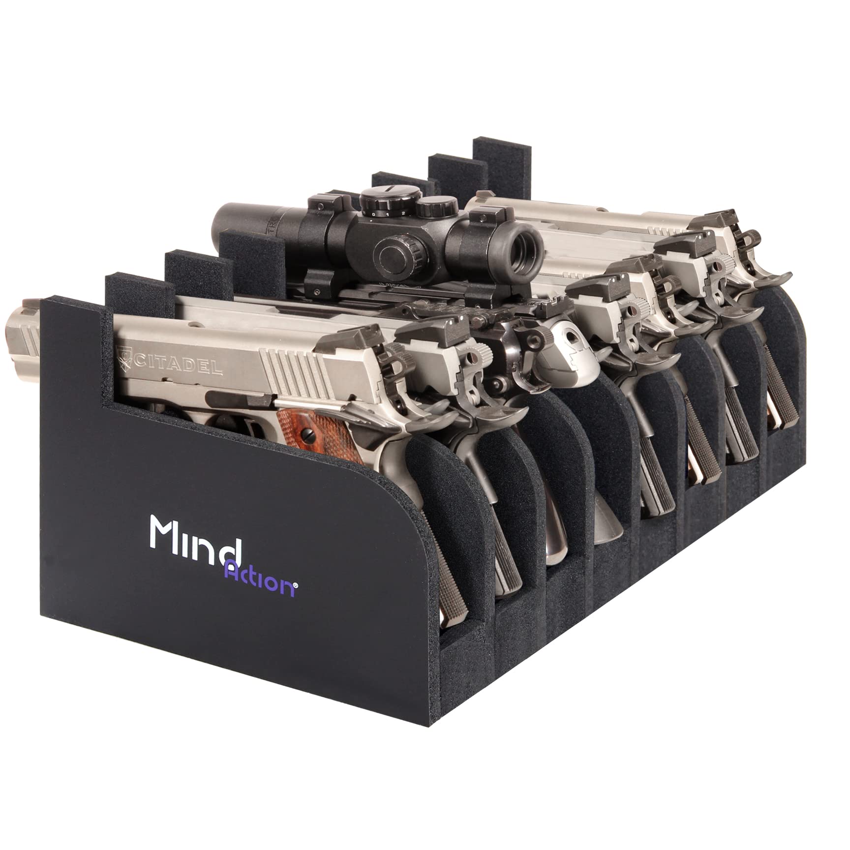 Photo 1 of MIND&ACTION Foam Pistol Rack for Gun Safe, Gun Cabinet Accessories, Pistols Holder Storage Organizer, Revolver Firearm Handgun Rack Stand Display