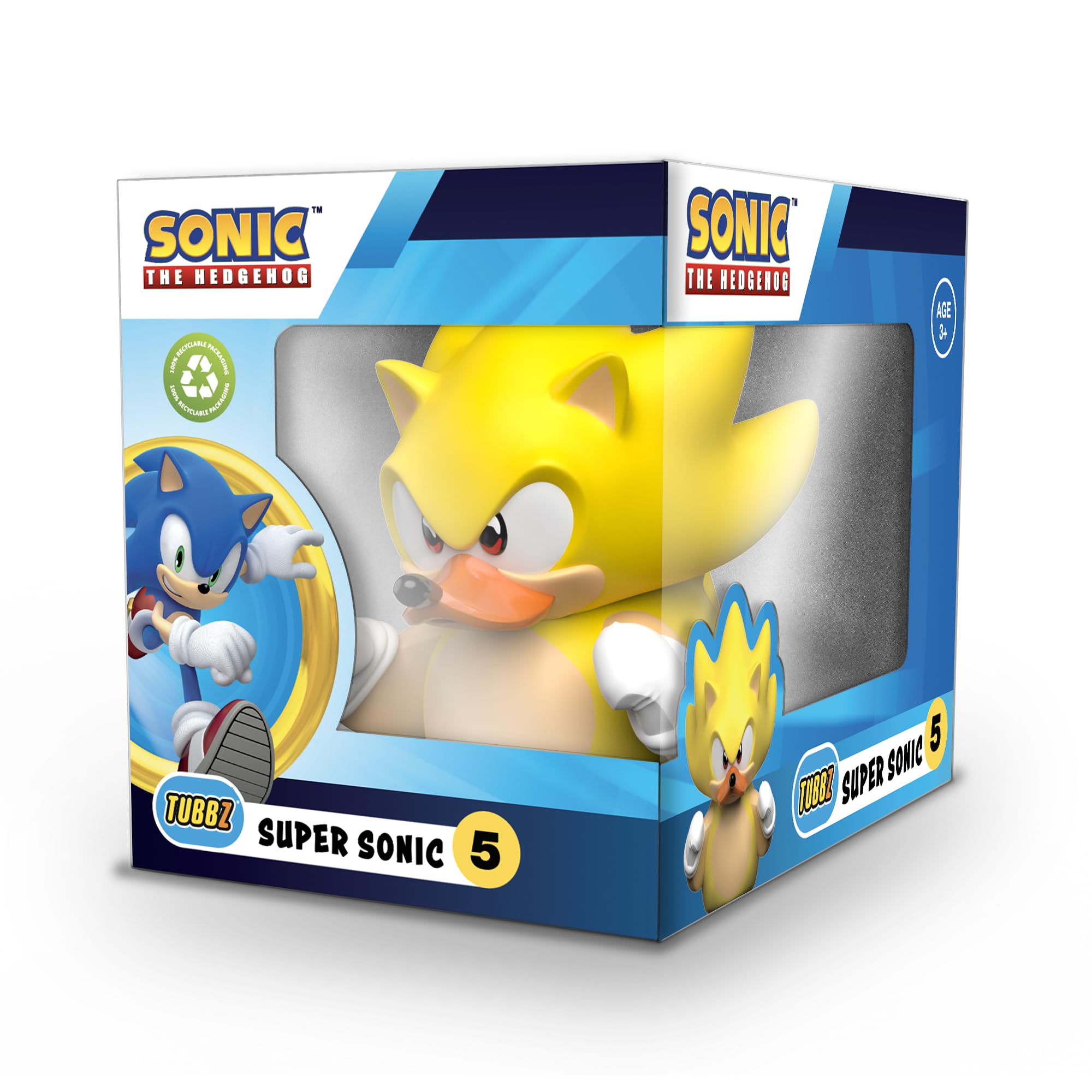 TUBBZ Boxed Edition Super Sonic Collectible Vinyl Rubber Duck Figure - Official Sonic The Hedgehog Merchandise - TV, Movies & Video Games — image 1
