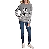 Nautica Womens Long Sleeve Graphic Crew Neck Pullover