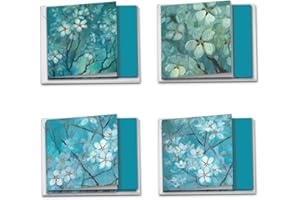 The Best Card Company - 12 Assorted Blank Note Cards (4 x 5.12 Inch) - Boxed All Occasion Notecards Bulk (4 Designs, 3 Each) - Blooming Branches MQ4596OCB-B3x4-NB