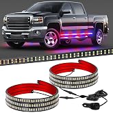 XRIDONSEN 2 Pack 70-Inch 864 LED Running Board Strobe Lights Strip | High Bright IP67 Waterproof Flashing Lights for Trucks Pickups Construction Vehicles
