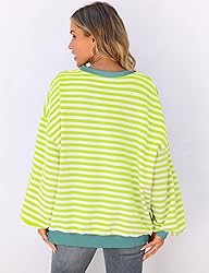 UEU Womens Casual Long Sleeve Striped Shirts