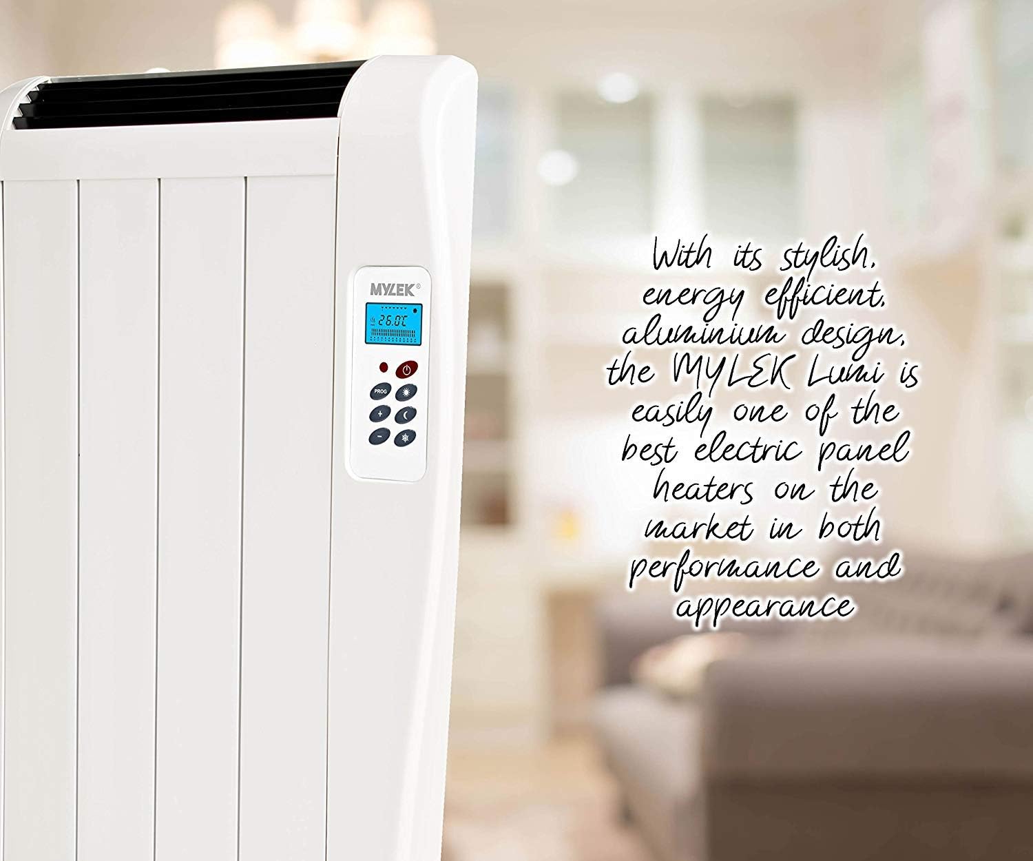 MYLEK Premium Aluminium Electric Panel Heater with Timer, Thermostat