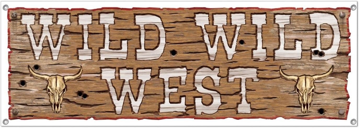 Amazon Com Club Pack Of 12 Brown And White Wild Wild West Sign