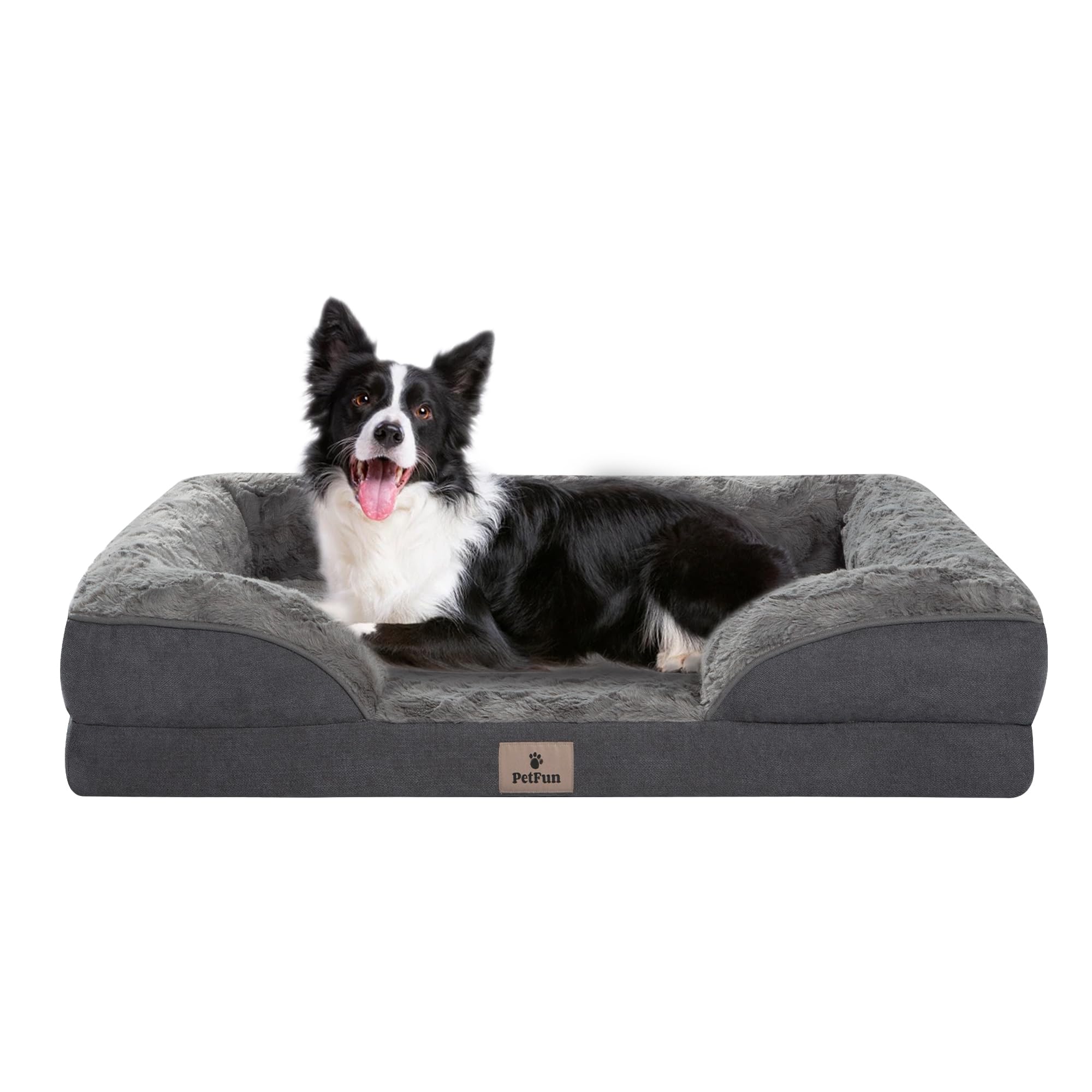 Photo 1 of PetFun Orthopedic Dog Bed for Large Dogs - Big Washable Dog Sofa Beds Large, Supportive Foam Pet Couch Bed with Removable Washable Cover, Waterproof Lining and Nonskid Bottom