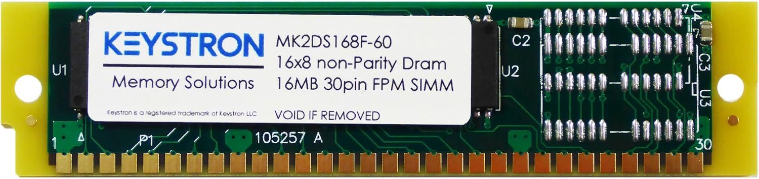 16MB 30pin Non-Parity SIMM RAM Memory 60ns for Apple, Macintosh, Musical Sampler, Old PC, Video Controller