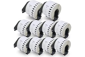 BETCKEY - Compatible Continuous Labels Replacement for Brother DK-2223 (1.9 in x 100 ft), Use with Brother QL Label Printers [6 Rolls + 1 Reusable Cartridge]