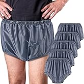 5 Pcs Adult Leakproof Underwear for Incontinence Washable Reusable Waterproof Pants Diaper Pull-On Cover Cloth Use Women Men(Large,Gray)