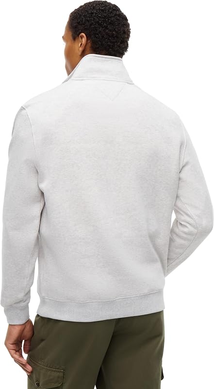 Herren-Sweatshirt mit halbem Reißverschluss, Grau (Ice Grey Heather), M