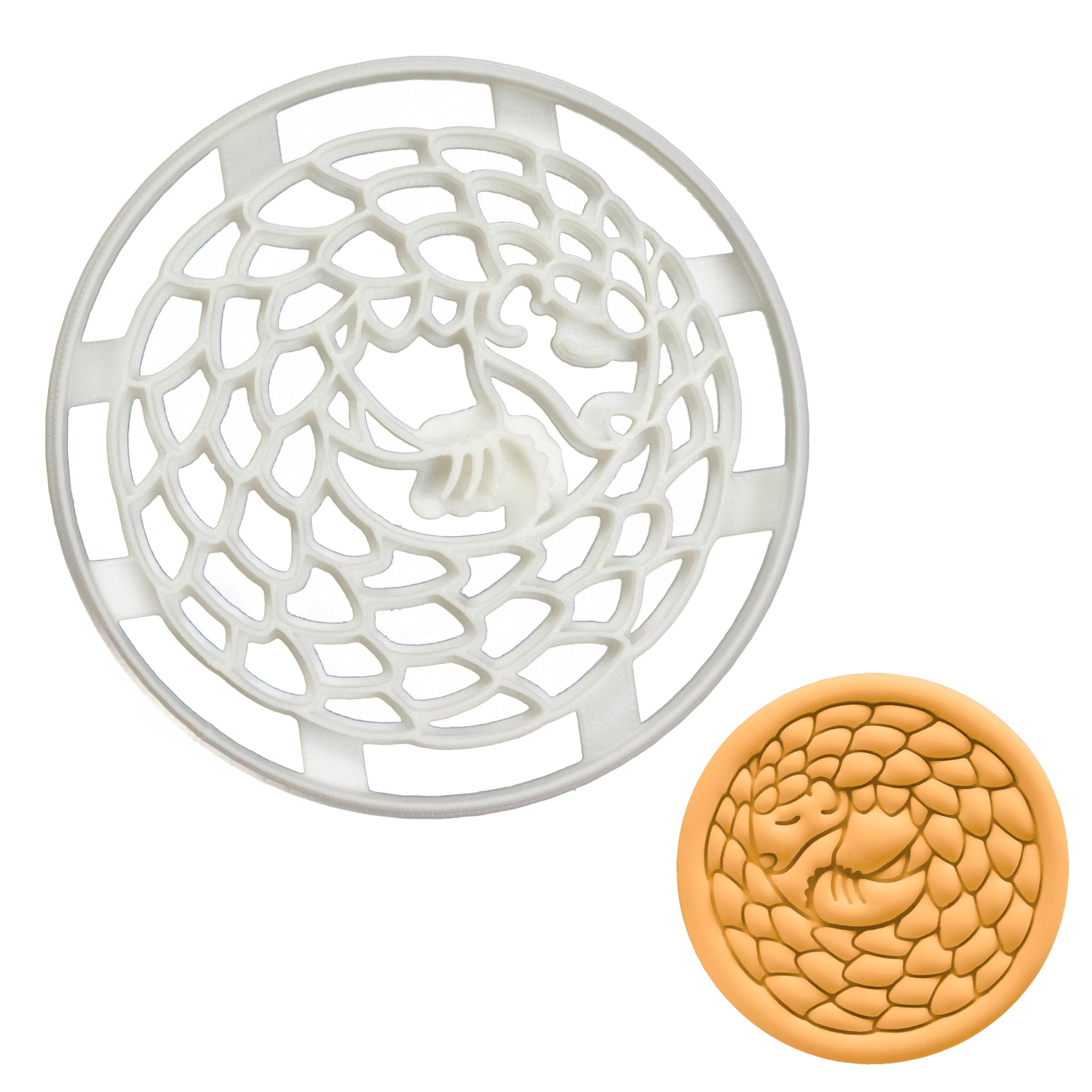 BAKERLOGY Sleepy Pangolin Cookie Cutter - Detailed Biscuit Cutter Design for Baking and Crafts, Ideal on Fondant, Dough, Clay
