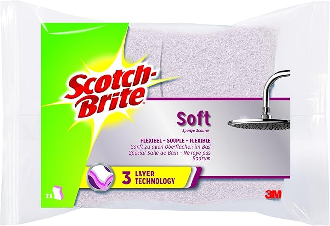 7447_ Pack Of 5 Brite Lot De 5 éponges De Nettoyage Douces En Fibre Non Tissée Pour L'industrie Automobile