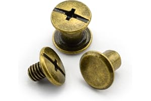 LQ Industrial 120pcs Chicago Screw Slotted Philip Head Binding Screws Rivet Book Binding DIY Leather Craft Assembly Bolt 5x6mm Bronze