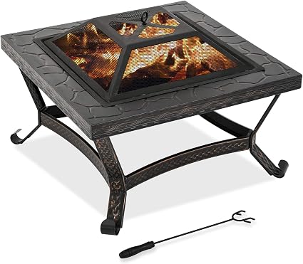 Amazon Com Fdw Outdoor Fire Pit For Wood 25 Firepit Metalfire Bowl Fireplace Backyard Patio Garden Stove With Charcoal Rack Poker Garden Outdoor