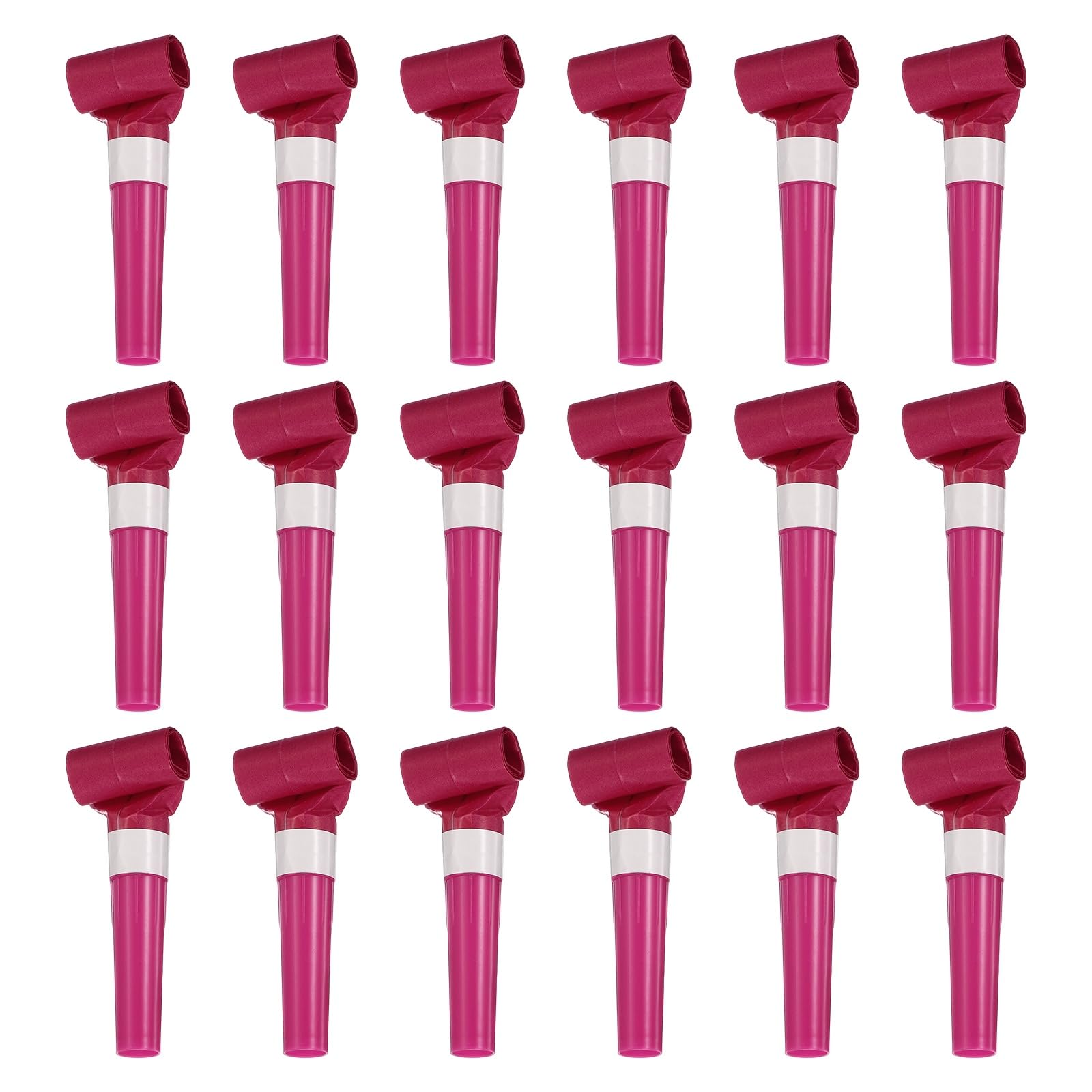 sourcing map 20 Pcs Colorful Noise Makers Plastic Party Blowers Party Favors for Birthday Parties Holiday Christmas New Years Gift Favors, Rose Red