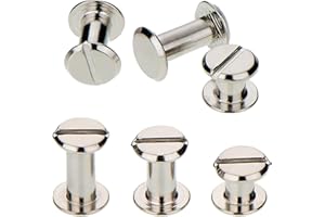 ANRUIDE 100 Set M4 Chicago Binding Post Screw Assorted Kit Metal Nail Rivet Chicago Button for DIY Leather Decoration Bookbinding(Silvery 1/4 5/16 3/8 Inches)