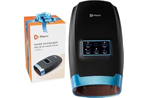 Lifepro Cordless Hand Massager for Hands, Wrists & Fingers – Heat & Compression with 5 Intensity Levels, 5 Massage Modes, 2 V