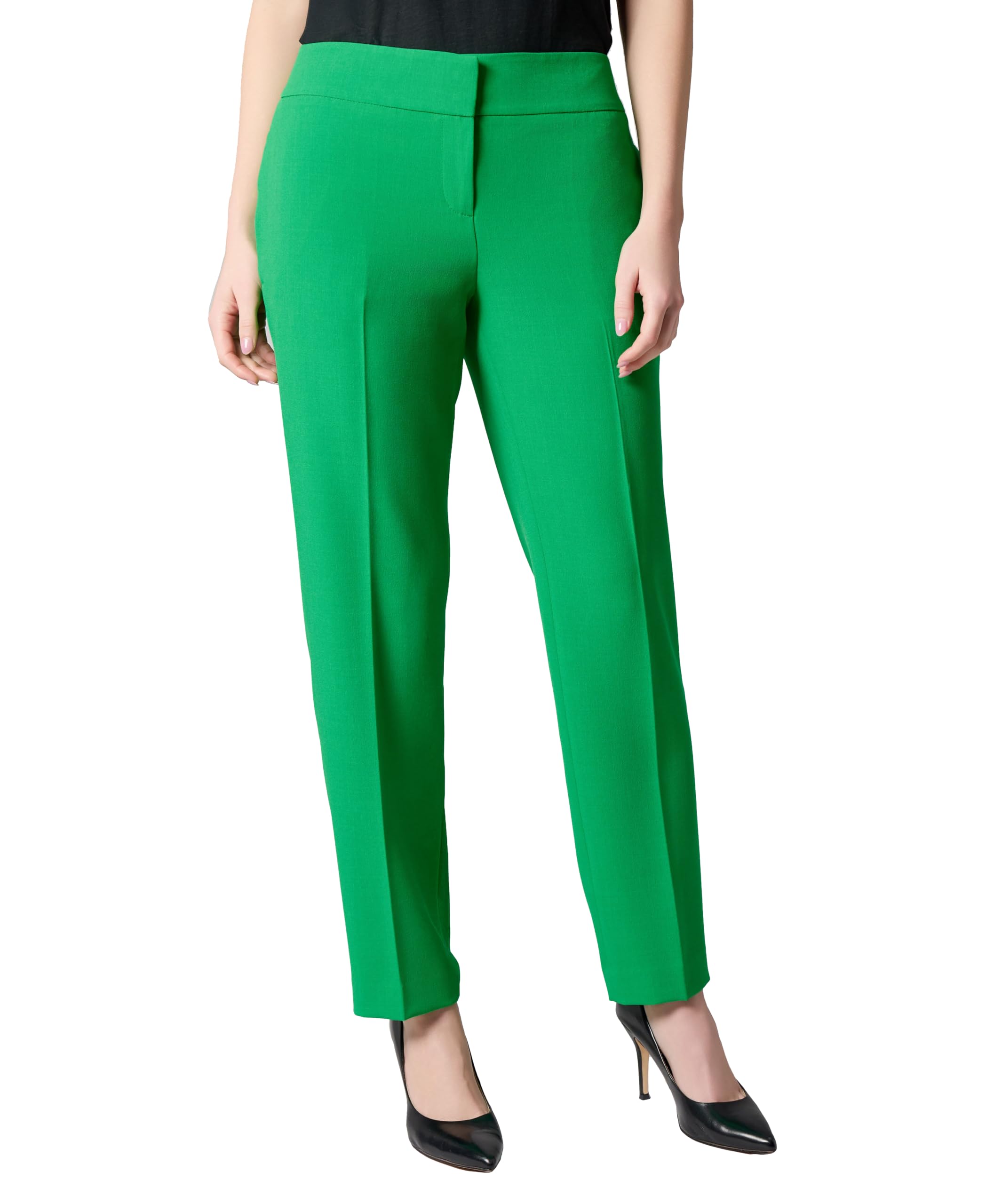 Kasper Women’s Flat Front Slim Pant, Apple Green