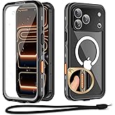 Beasyjoy for iPhone 17 Pro Max Case Waterproof, Built-in Screen Protector & Full Body Protection, Heavy Duty Rugged Military Shockproof Dustproof Case for Outdoor, Compatible with MagSafe, 6.9" Black