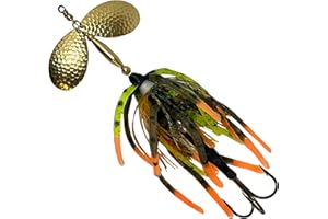 Delong Lures - The Berserker, Bucktail Fishing Lures - Bucktail Jig with Inline Spinner, Musky & Pike Baits Spinnerbaits, Tackle for Freshwater and Saltwater Fishing, Made in USA