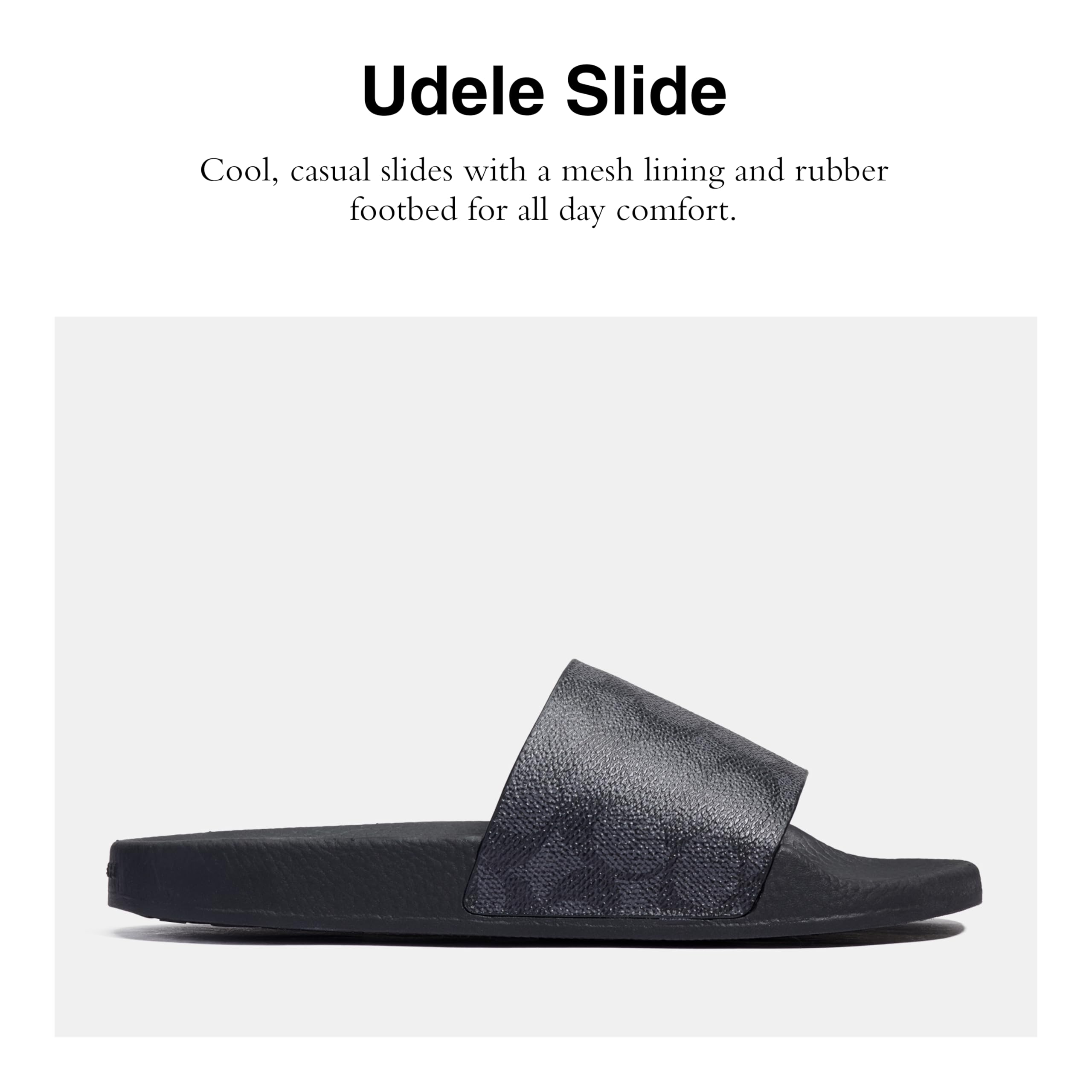 Coach Women's Udele Coated Canvas Slide Slipper
