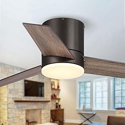 Vaczon 48 Inch Black Low Profile Ceiling Fan with