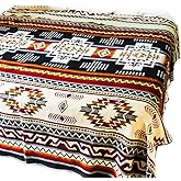 Queen‑Size Alpaca Wool Blend Blanket (77″ x 90.5″) — Multicolor Bohemian Reversible Alpaca/Sheep Wool/Acrylic, Quick‑Dry Luxury Throw for Bed, Couch or Camp