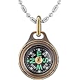 MecArmy CMP/CMP2 Mini Compass– Titanium, Brass & Copper, IPX5 Waterproof, Glow-in-The-Dark, EDC Pocket Compass for Hiking & Survival, Keychain & Necklace Pendant, Outdoor Gear & Gift for Men Women