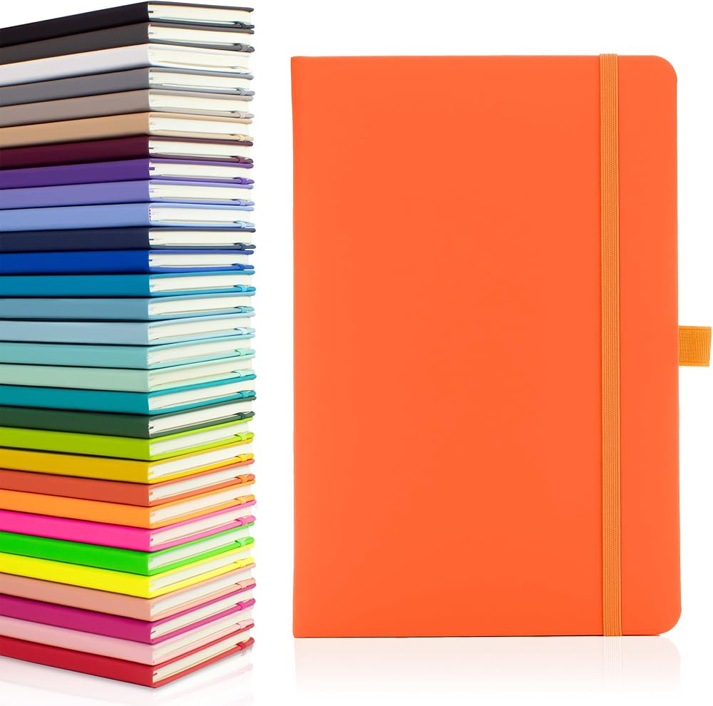 Notes London Eco A5 Notebook with Lined Pages Hardback Pen Loop Ribbon