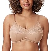 DELIMIRA Women's Mastectomy Pockets Wireless Post-Surgery Plus Size Cotton Sleep Bralette Bra