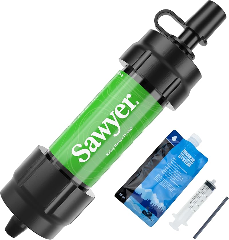 Sawyer SP101 Mini Water Filtration System Green 0.1 Micron Inline Filter
