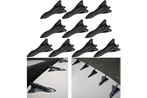 leediga 10 PCS Car Shark Fin Antenna, 1.5" x 3.1" x 0.5" Tail Spoiler and Noise Drag Reduction Antenna, Self-adhesive Installation Roof Rear Bumper Decoration, Universal for Cars (Carbon Fiber Black)