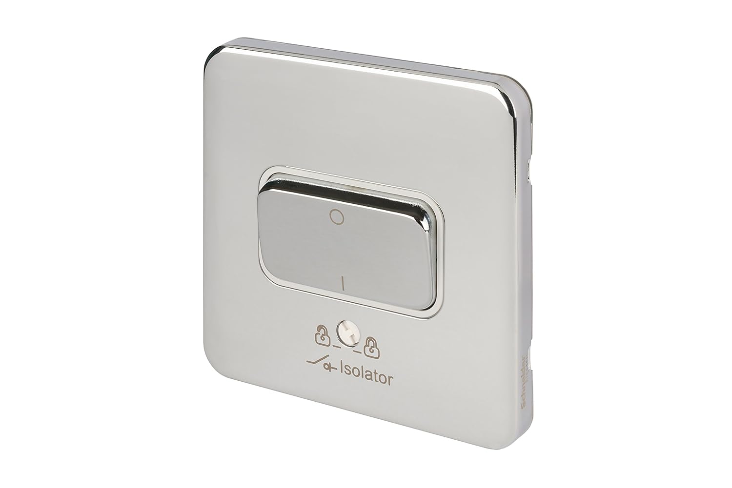 Schneider Electric GGBL1013WPC Lisse Screwless Deco 10A 3P Isolator Switch WPC, 240 V, Polished Chrome, Polished Chrome, White Insert - Image 3
