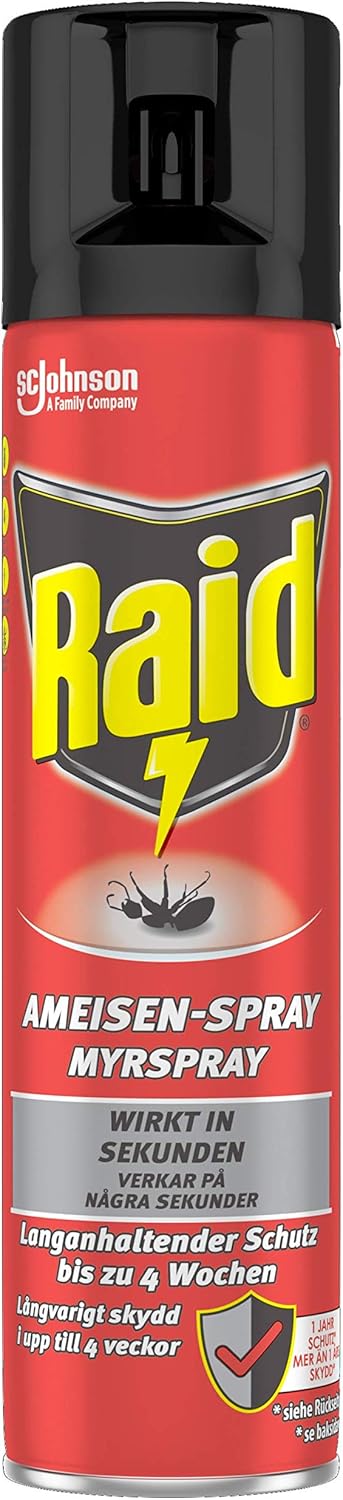 Raid Paral Ameisen Spray Insektenspray Zur Bekampfung Von Ameisen Silberfischen Spinnen Schaben 400ml Amazon De Drogerie Korperpflege