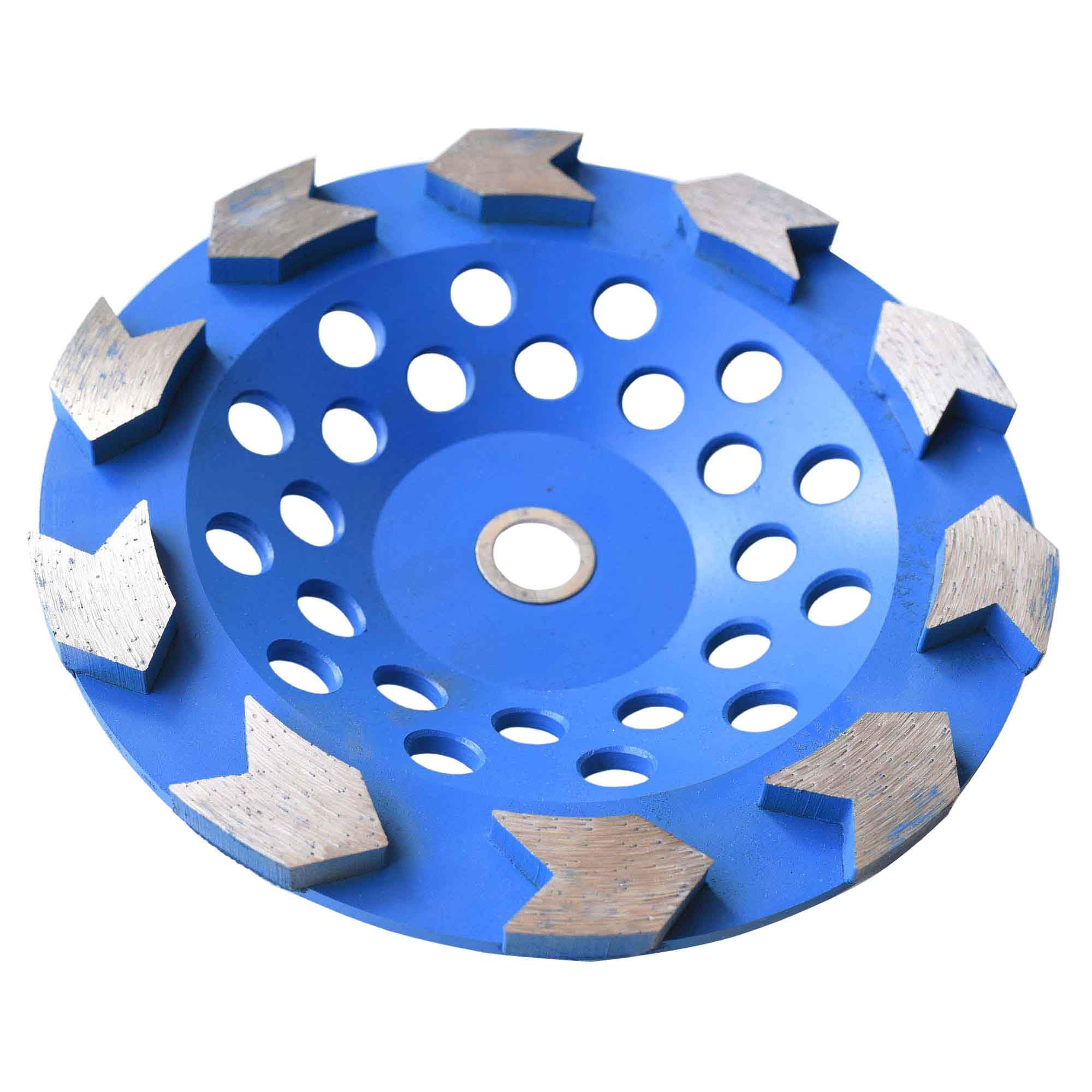 Photo 1 of ACTINTOOL 7 in. x 7/8-5/8 in. Non Threaded 10 Pcs Arrow Segments Grinding Cup Wheel for for Concrete Epoxy Glue Mastic Paint and Coating Removal(7/8"-5/8" Non-Threaded)