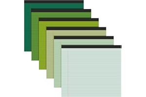 Lincia 6 Pcs 11" x 9.5" Legal Pads College Ruled Notepad Landscape Notebook Horizontal Lined Notebook 80 Gsm Assorted Colors Paper Pastel Writing Pads for School Office, 40 Sheet (Gradient Green)