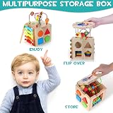 HELLOWOOD 8 in 1 Wooden Activity Cube Montessori Educational Toy Set view 3