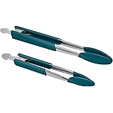 Rachael Ray Lil' Huggers Dishwasher Safe Lazy Locking Cooking Tongs / Salad Serving Tools / Multi Purpose - 2 Piece, Marine B