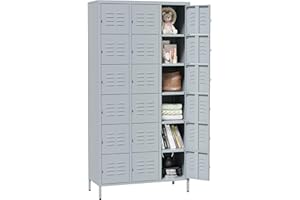 Metal Lockers for Employees - Storage Locker Cabinet Large Employee with Big 18 Doors Steel Lockers for Bedroom, Gym, School,