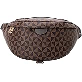 Xehuro Women's Checkered Multi Color Fanny Pack Chest Bag Daypack Bum Bag (Brown)