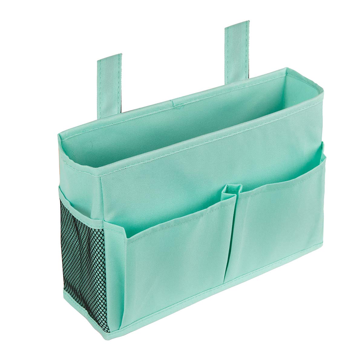 ELEZAY Bedside Organiser Waterproof Oxford Hanging Bedroom Caddy with Hooks for Bed Crib Stroller Dorm Bunk Minimalist 4 Pocket Storage Bag Green