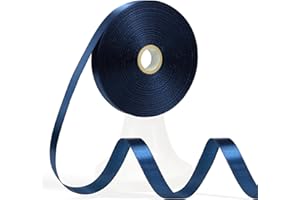 Apeseek 60 Yards Navy Blue Ribbon 1/2 Inch, Deep Blue Satin Ribbon for Gift Wrapping, Crafts, Flower Bouquet, Wedding, Baby Shower, Festival, Christmas, Halloween